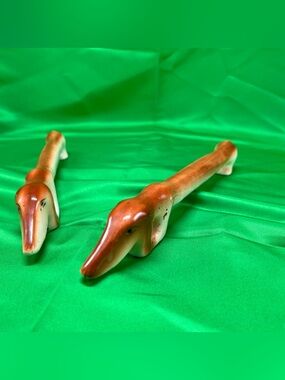 Vintage Dachshund Salt And Pepper Shaker Long One Piece Japan